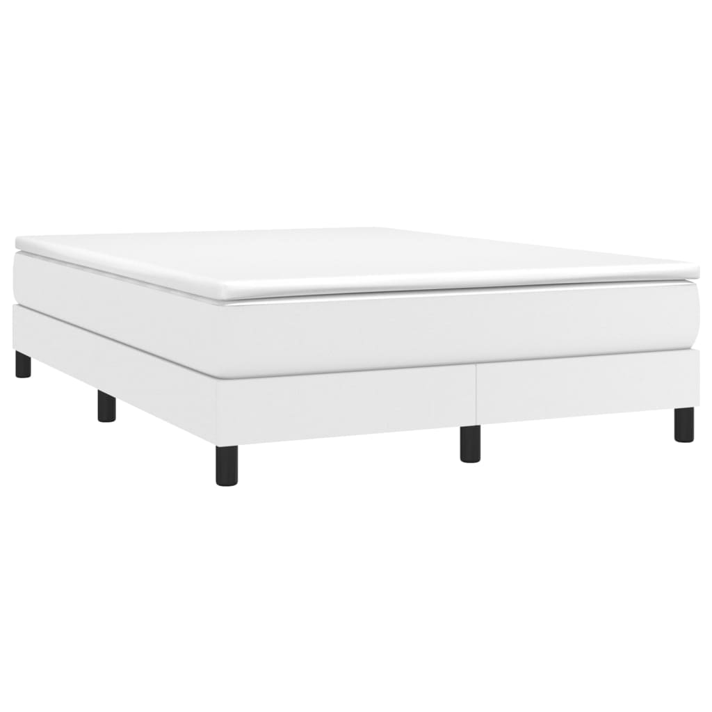 Box Spring Bed Frame White Double Faux Leather (UK/IE/FI/NO only)