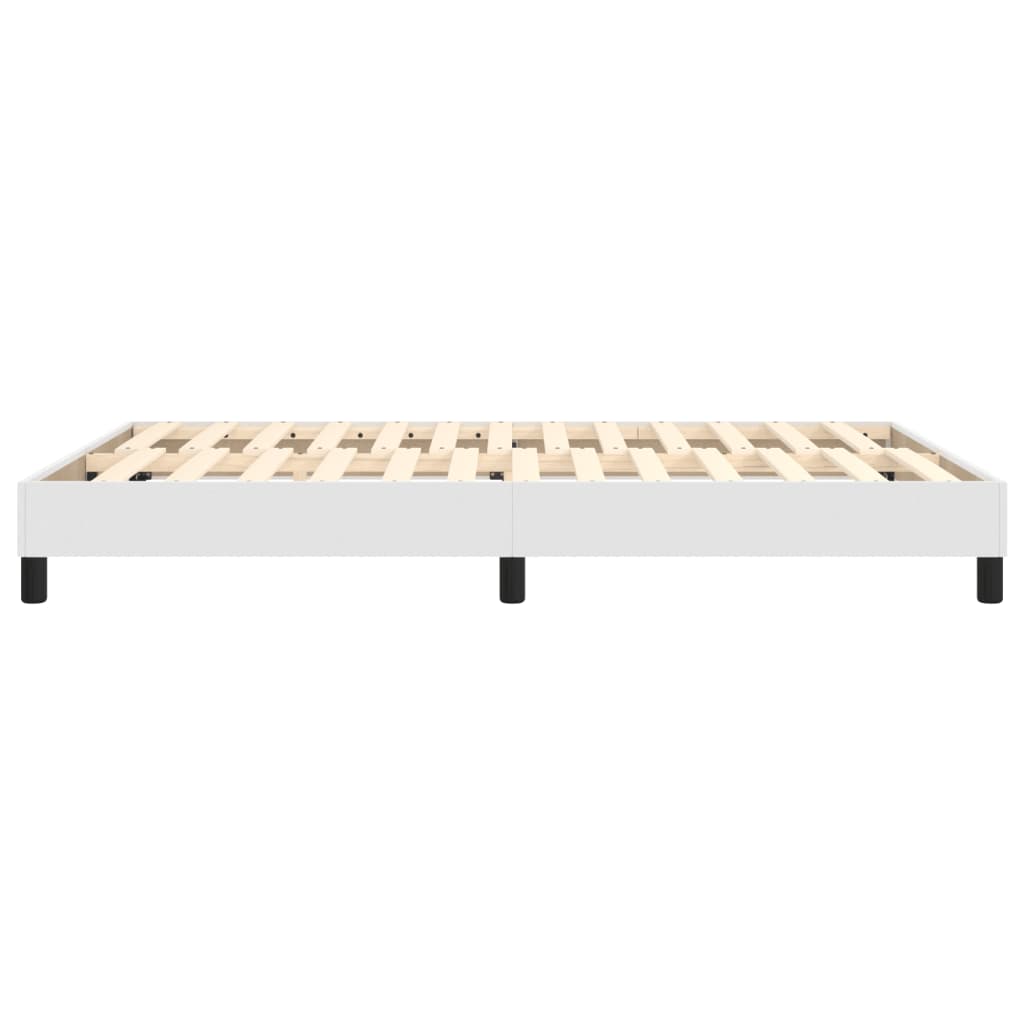Box Spring Bed Frame White Double Faux Leather (UK/IE/FI/NO only)