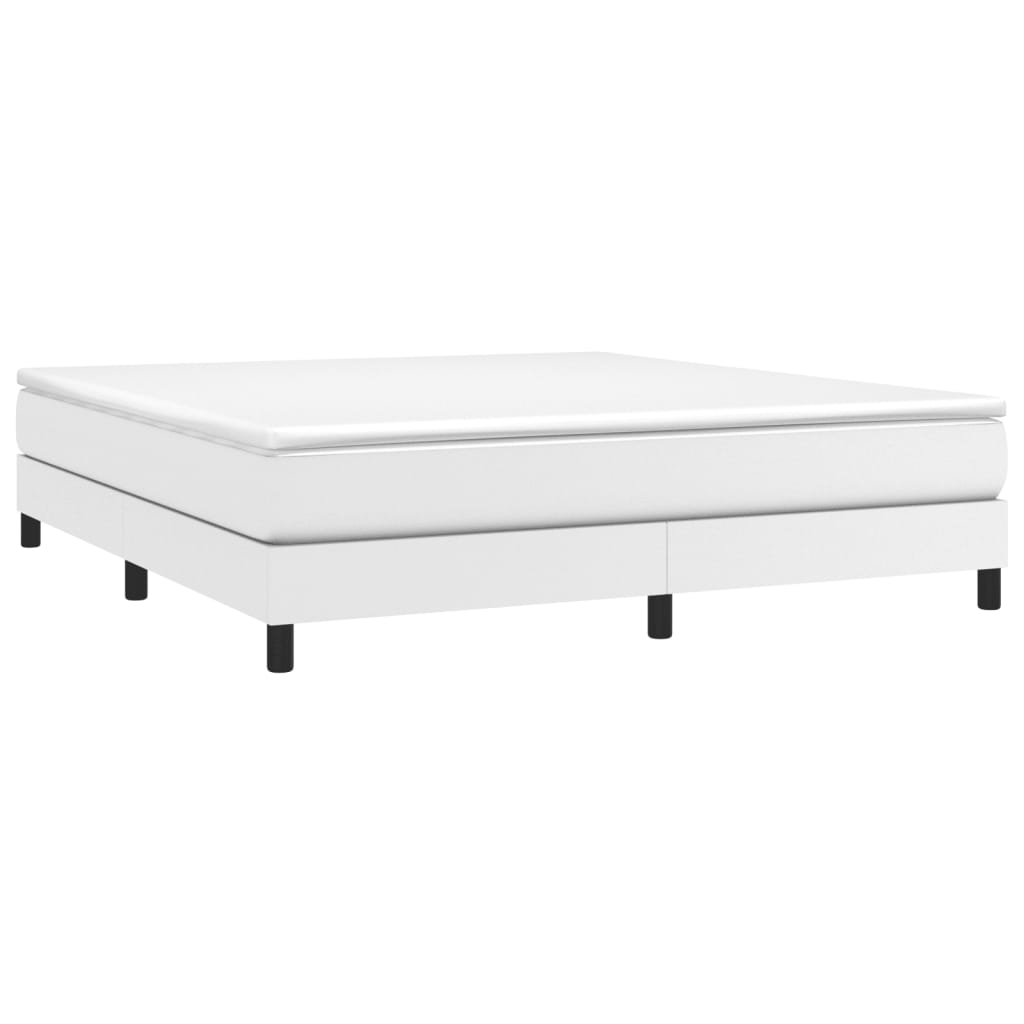 Box Spring Bed Frame White Super King Faux Leather (UK/IE/FI/NO only)
