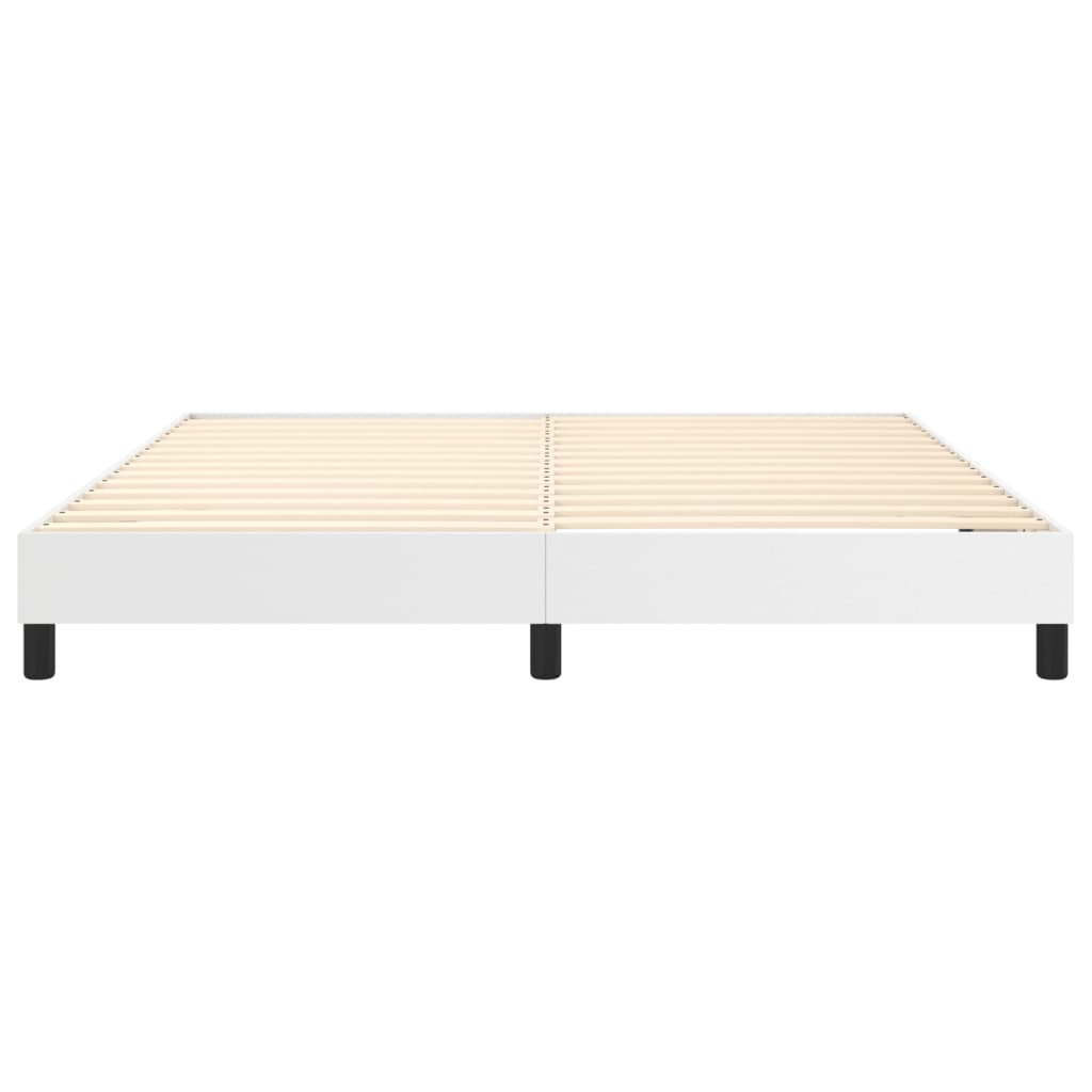 Box Spring Bed Frame White Super King Faux Leather (UK/IE/FI/NO only)