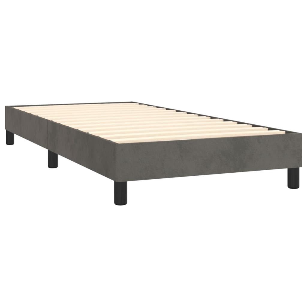 Box Spring Bed Frame Dark Grey Single Velvet (UK/IE/FI/NO only)