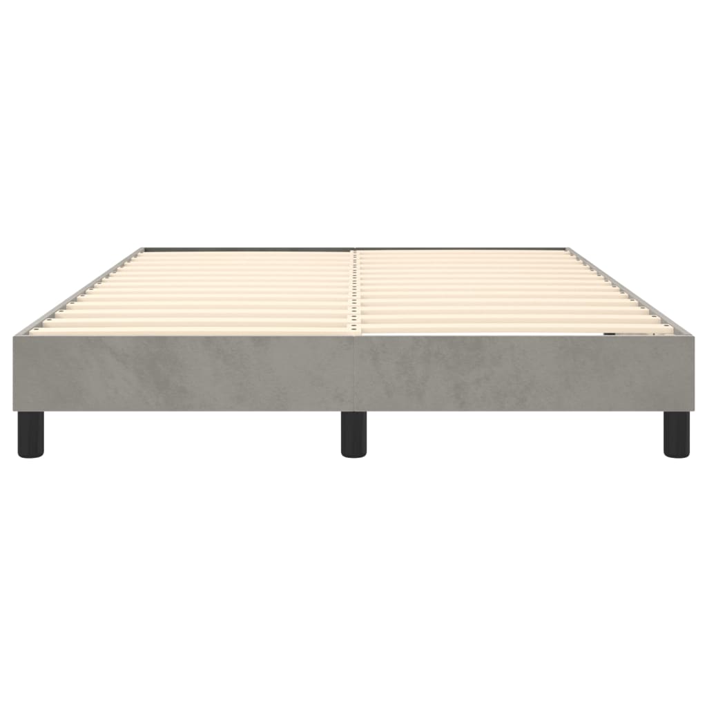 Box Spring Bed Frame Light Grey Double Velvet (UK/IE/FI/NO only)