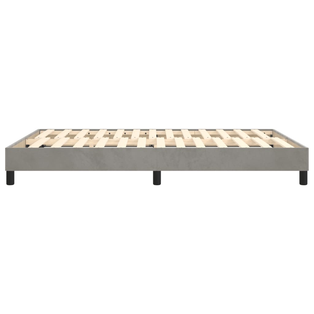 Box Spring Bed Frame Light Grey Double Velvet (UK/IE/FI/NO only)