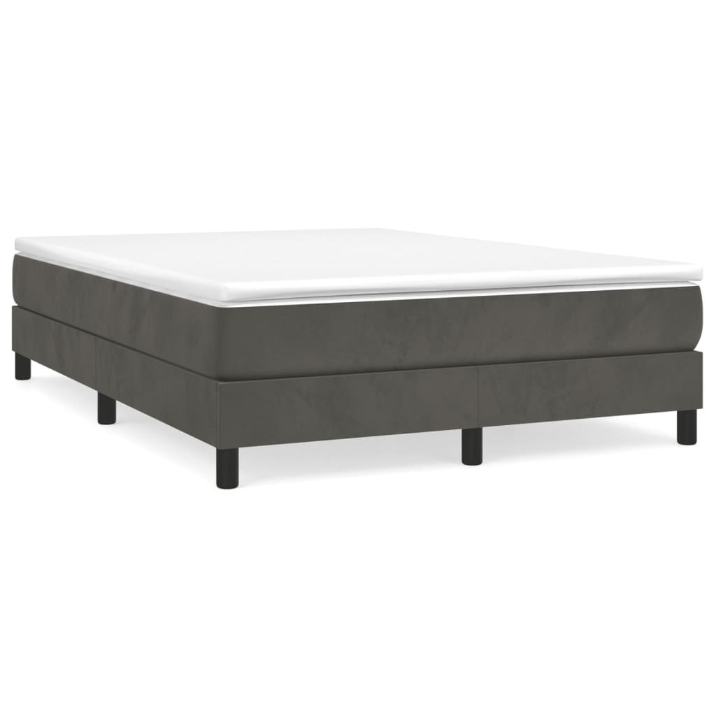 Box Spring Bed Frame Dark Grey Double Velvet (UK/IE/FI/NO only)