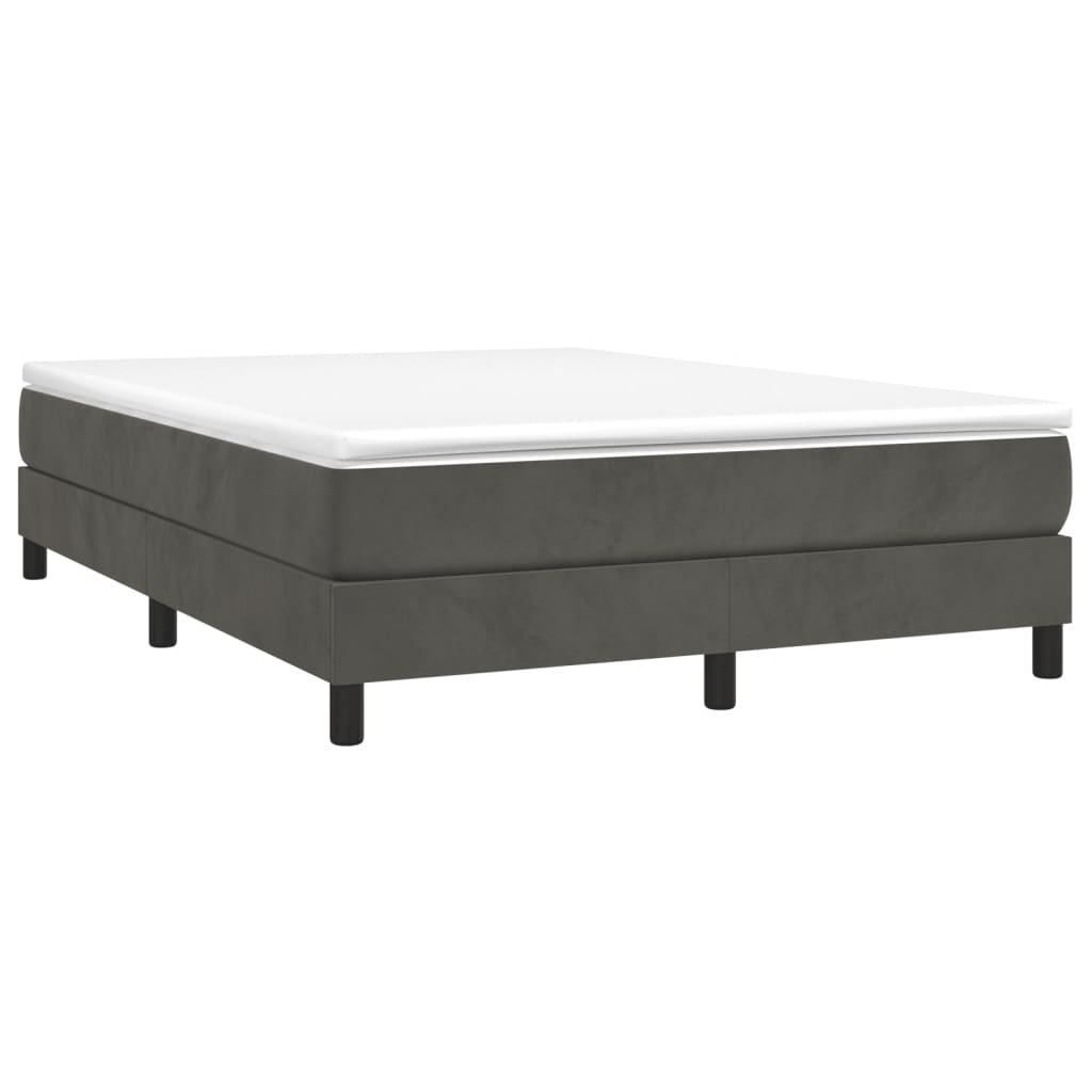 Box Spring Bed Frame Dark Grey Double Velvet (UK/IE/FI/NO only)