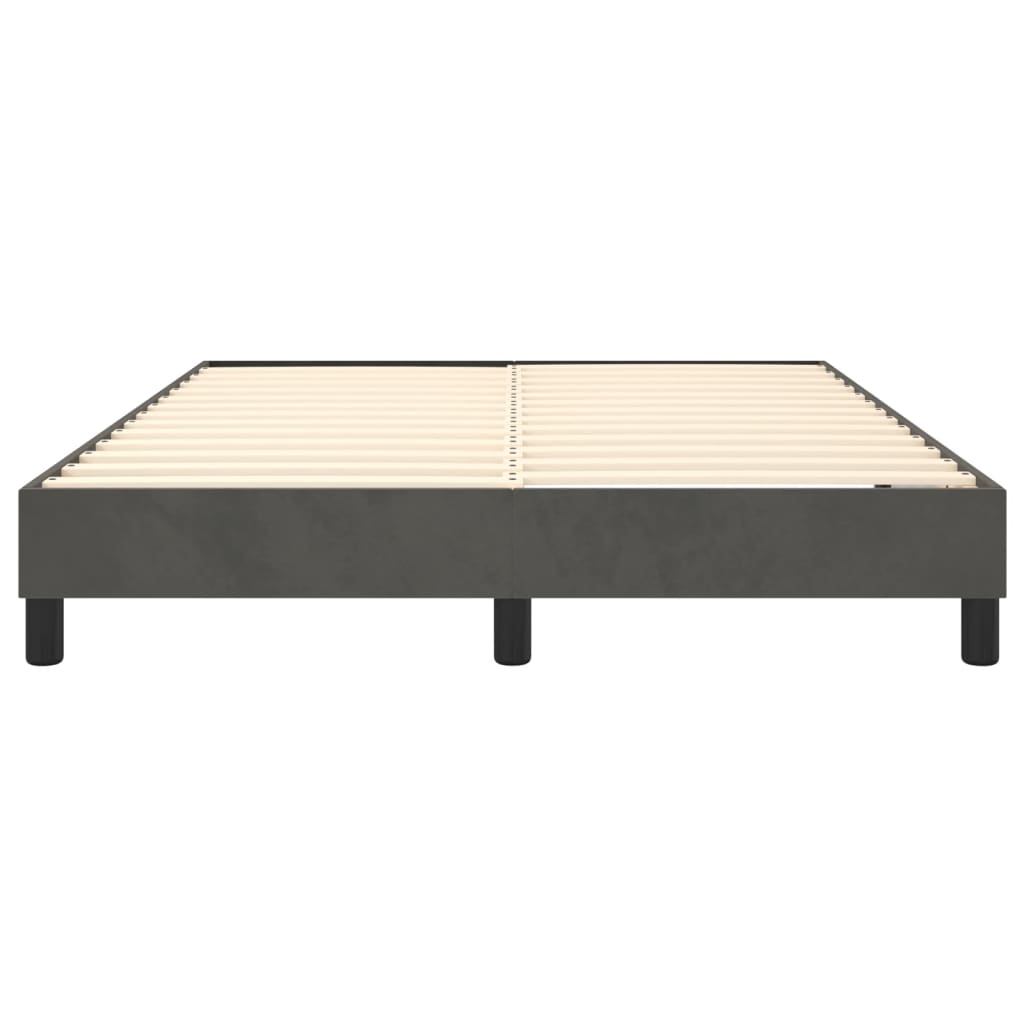 Box Spring Bed Frame Dark Grey Double Velvet (UK/IE/FI/NO only)
