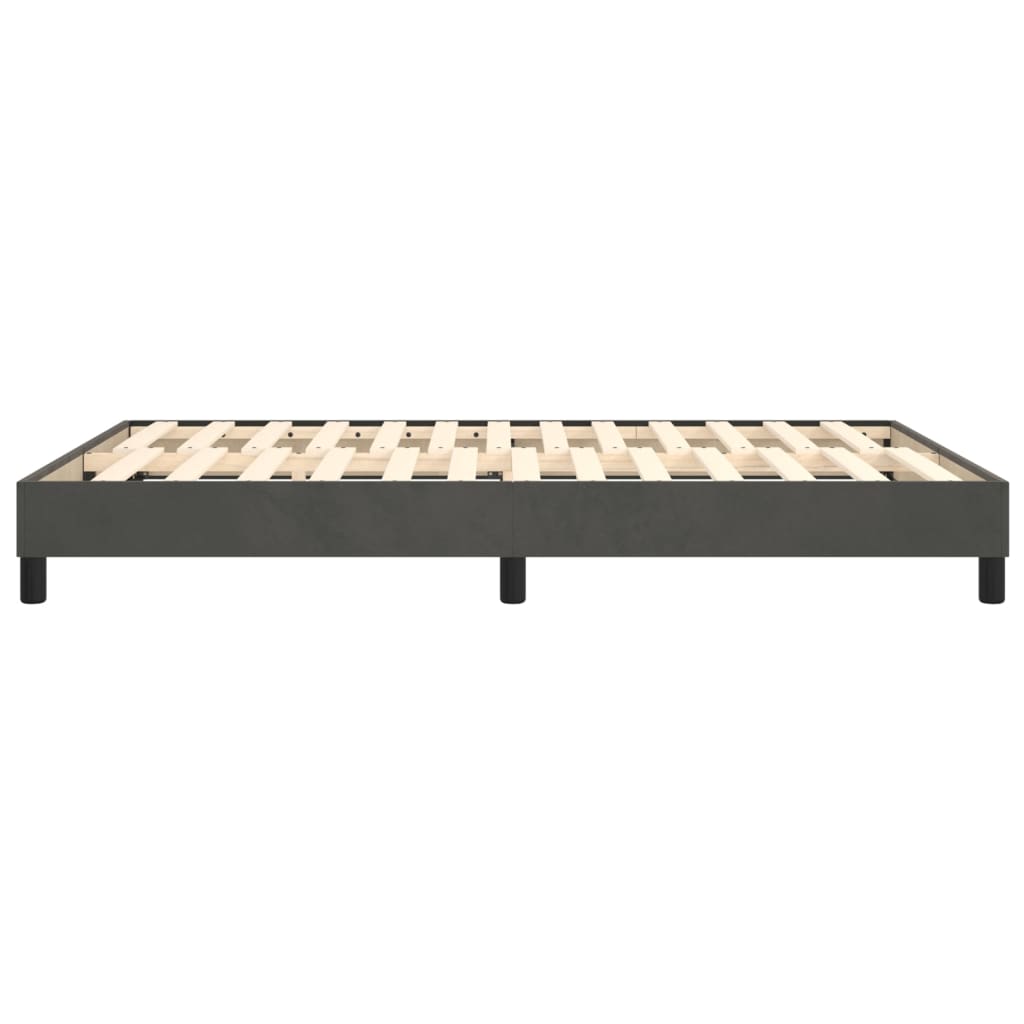 Box Spring Bed Frame Dark Grey Double Velvet (UK/IE/FI/NO only)