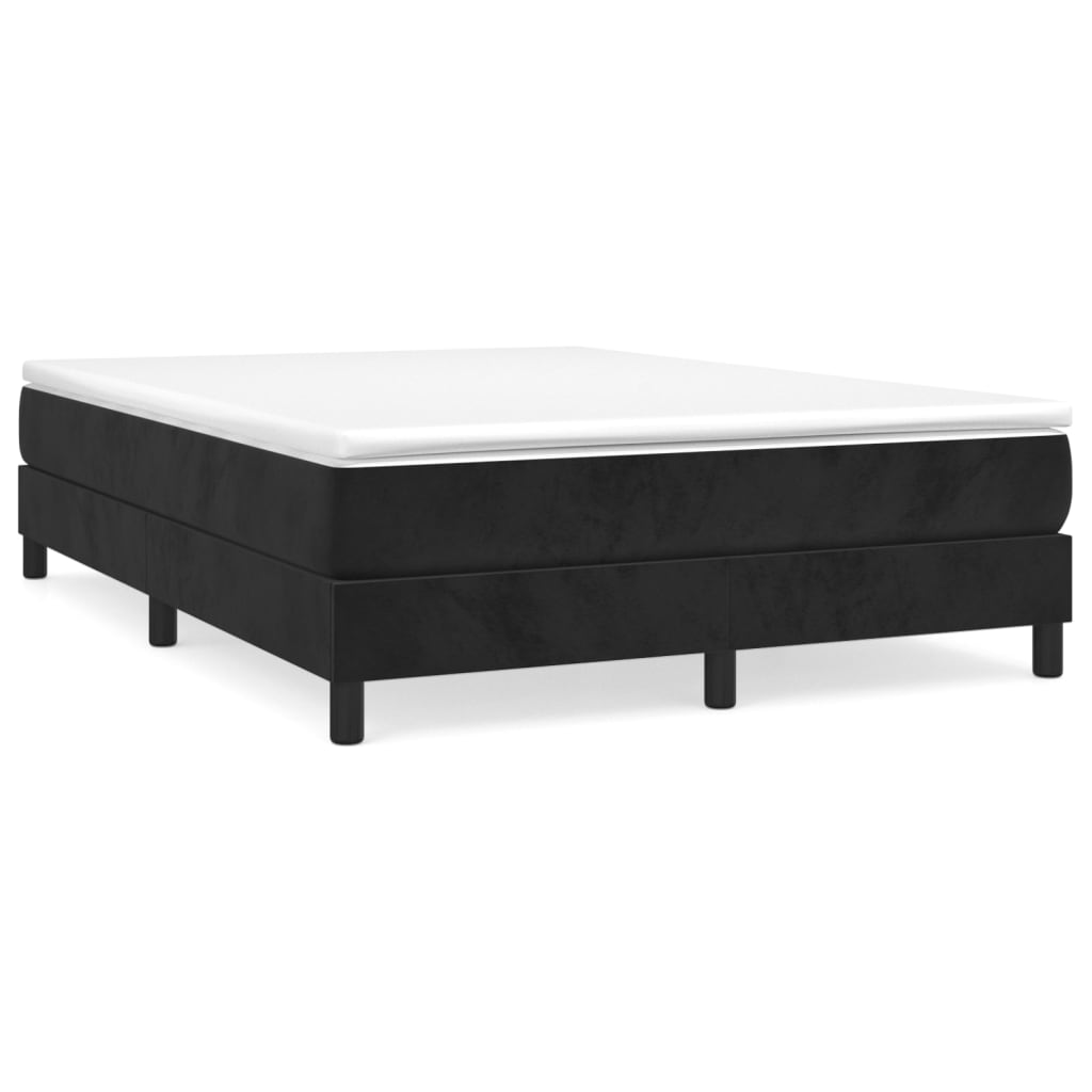 Box Spring Bed Frame Black Double Velvet (UK/IE/FI/NO only)