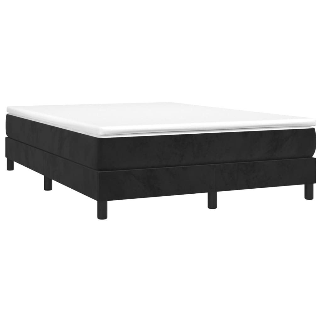 Box Spring Bed Frame Black Double Velvet (UK/IE/FI/NO only)