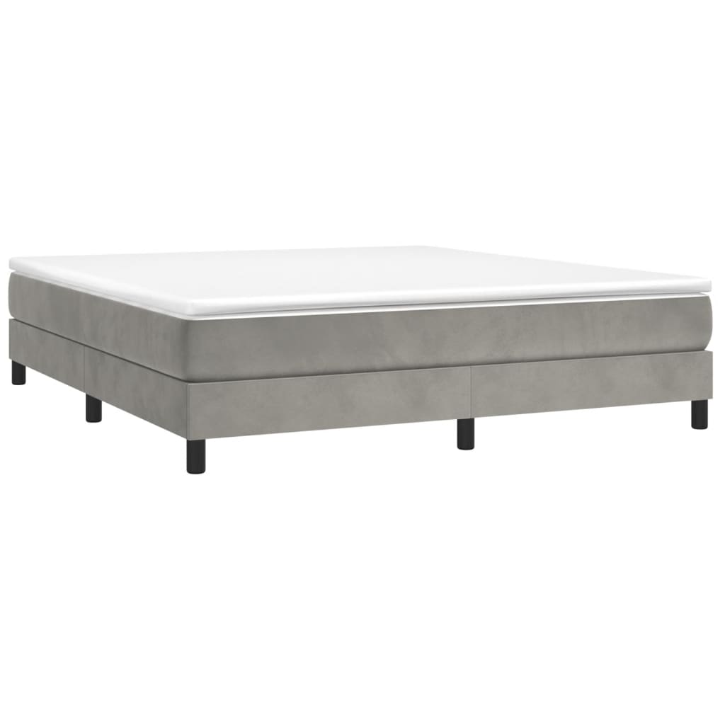 Box Spring Bed Frame Light Grey Super King Velvet (UK/IE/FI/NO only)