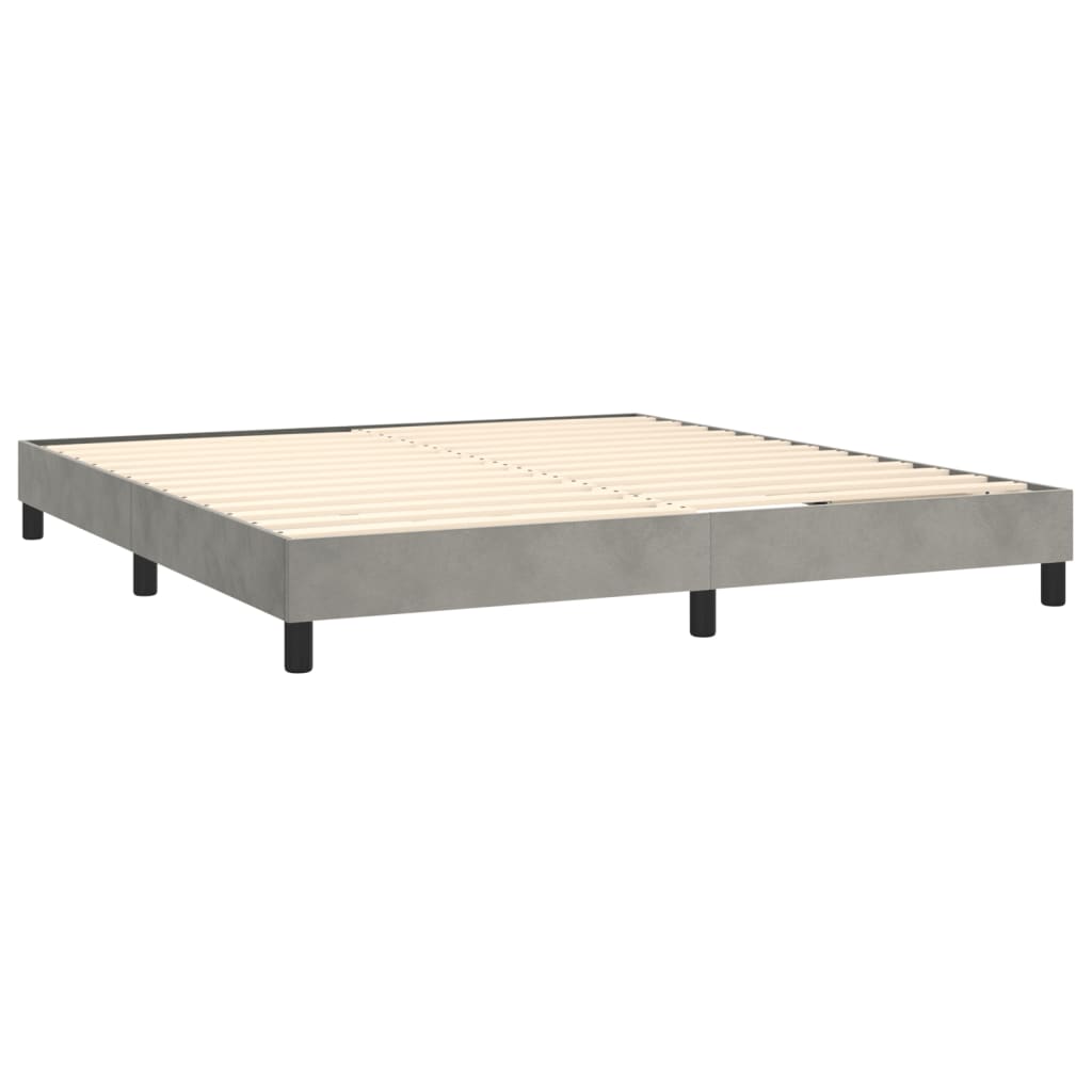 Box Spring Bed Frame Light Grey Super King Velvet (UK/IE/FI/NO only)