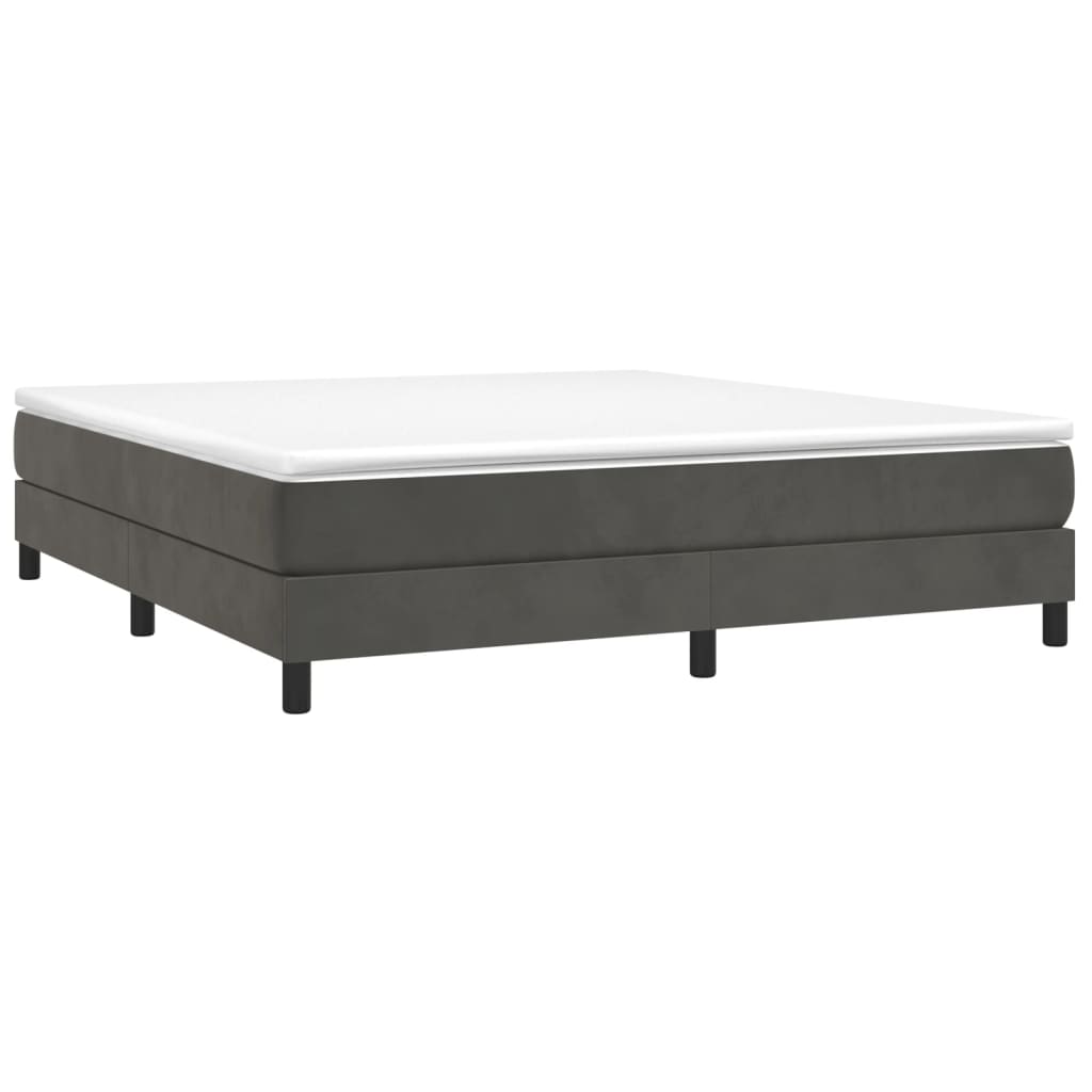 Box Spring Bed Frame Dark Grey Super King Velvet (UK/IE/FI/NO only)