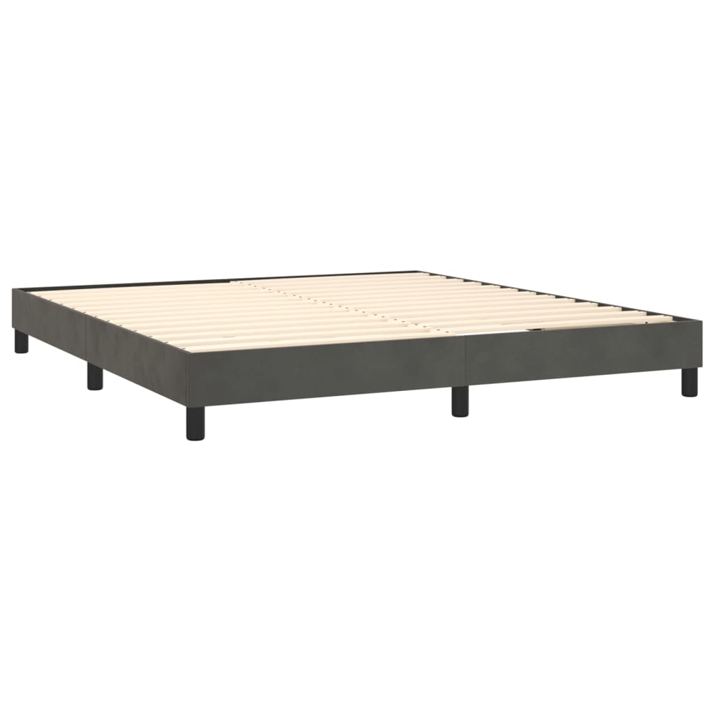 Box Spring Bed Frame Dark Grey Super King Velvet (UK/IE/FI/NO only)