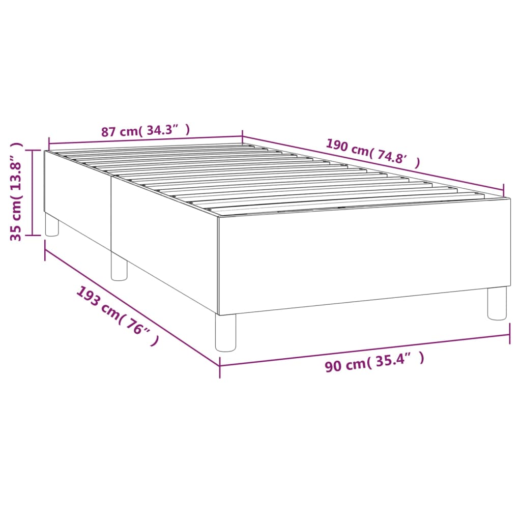 vidaXL Bed Frame without Mattress Dark Grey Single Fabric (UK/IE/FI/NO only)