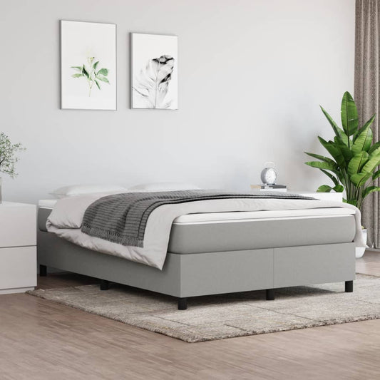 vidaXL Bed Frame without Mattress Light Grey Double Fabric (UK/IE/FI/NO only)