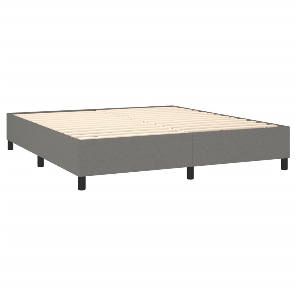 Box Spring Bed Frame Dark Grey Super King Fabric (UK/IE/FI/NO only)