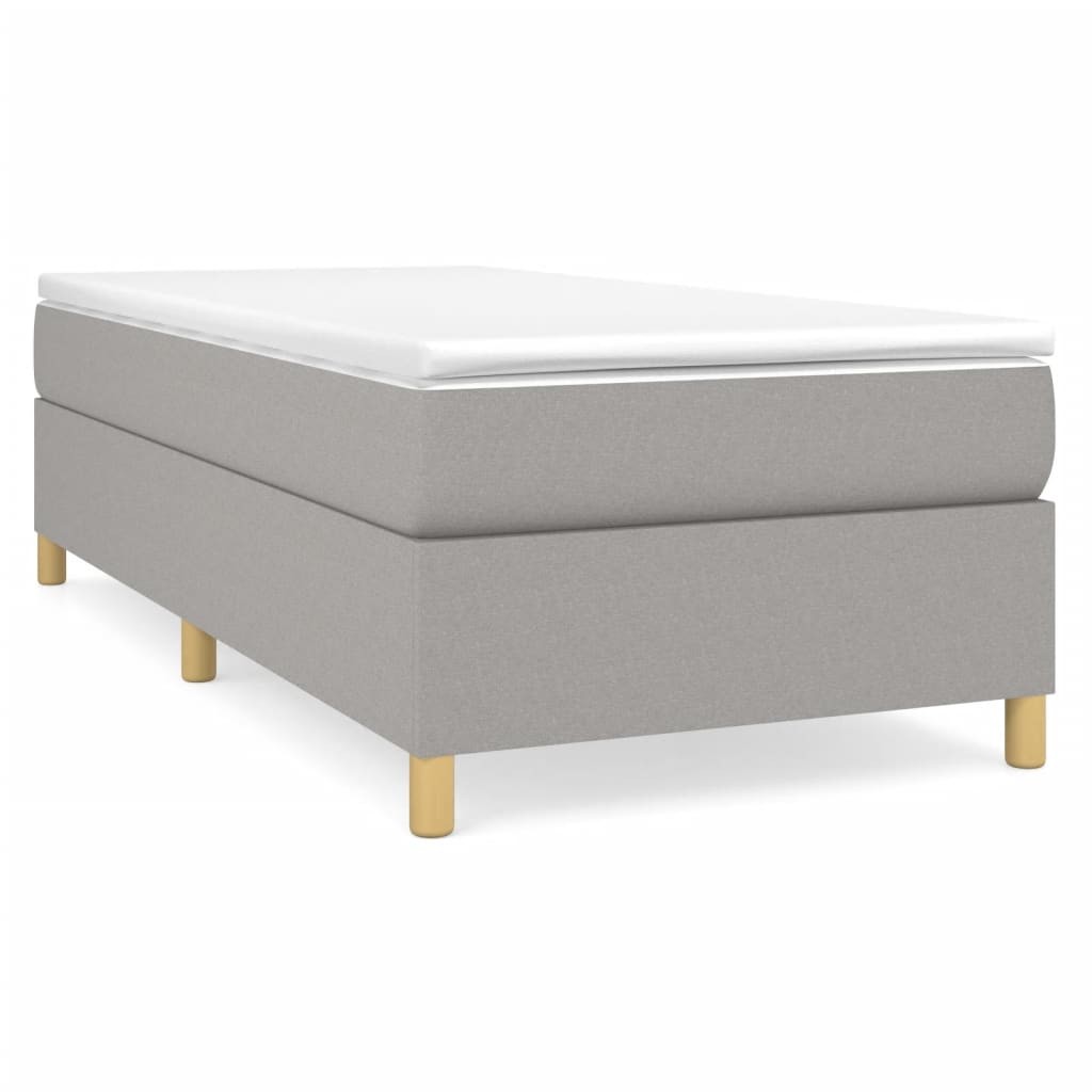 Box Spring Bed Frame Light Grey Single Fabric (UK/IE/FI/NO only)
