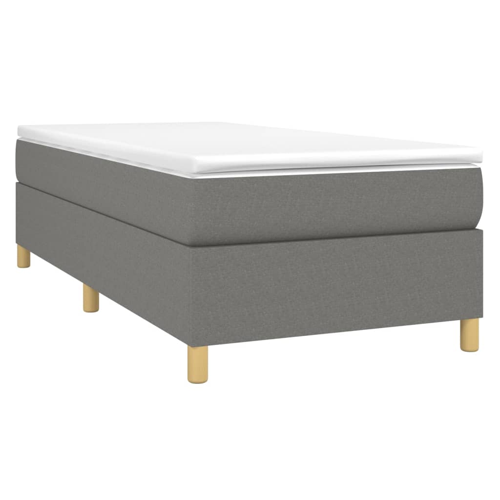 Box Spring Bed Frame Dark Grey Single Fabric (UK/IE/FI/NO only)