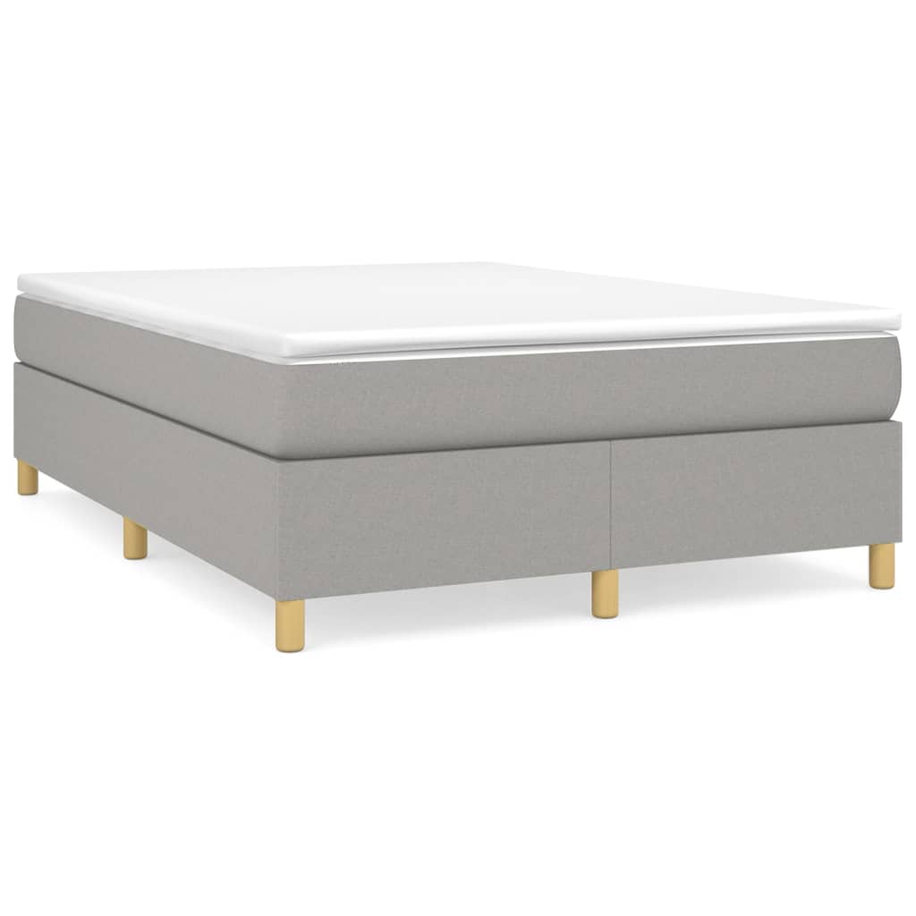 Box Spring Bed Frame Light Grey Double Fabric (UK/IE/FI/NO only)