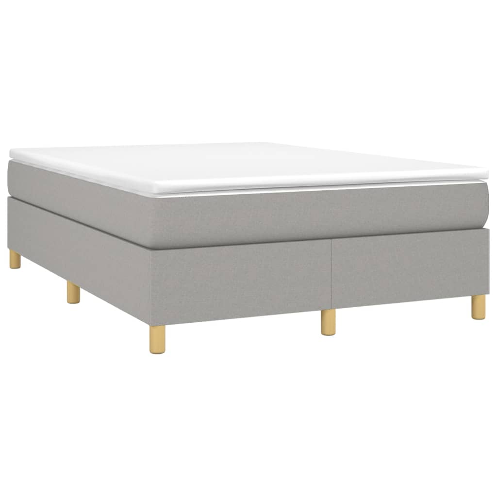 Box Spring Bed Frame Light Grey Double Fabric (UK/IE/FI/NO only)
