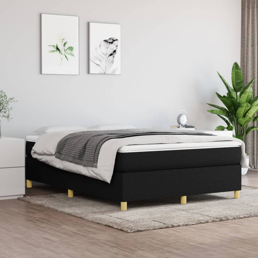 Box Spring Bed Frame Black Double Fabric (UK/IE/FI/NO only)