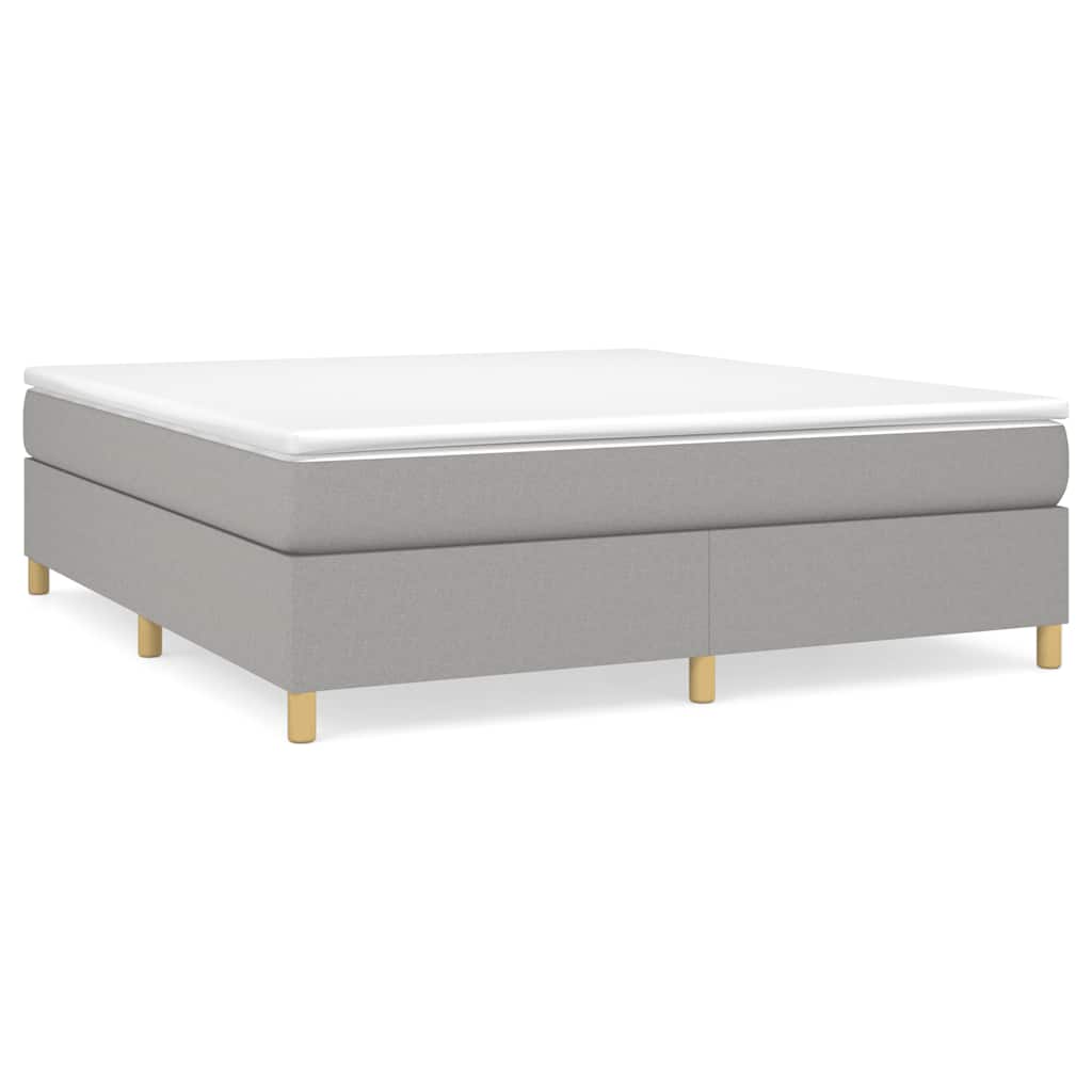 Box Spring Bed Frame Light Grey Super King Fabric (UK/IE/FI/NO only)