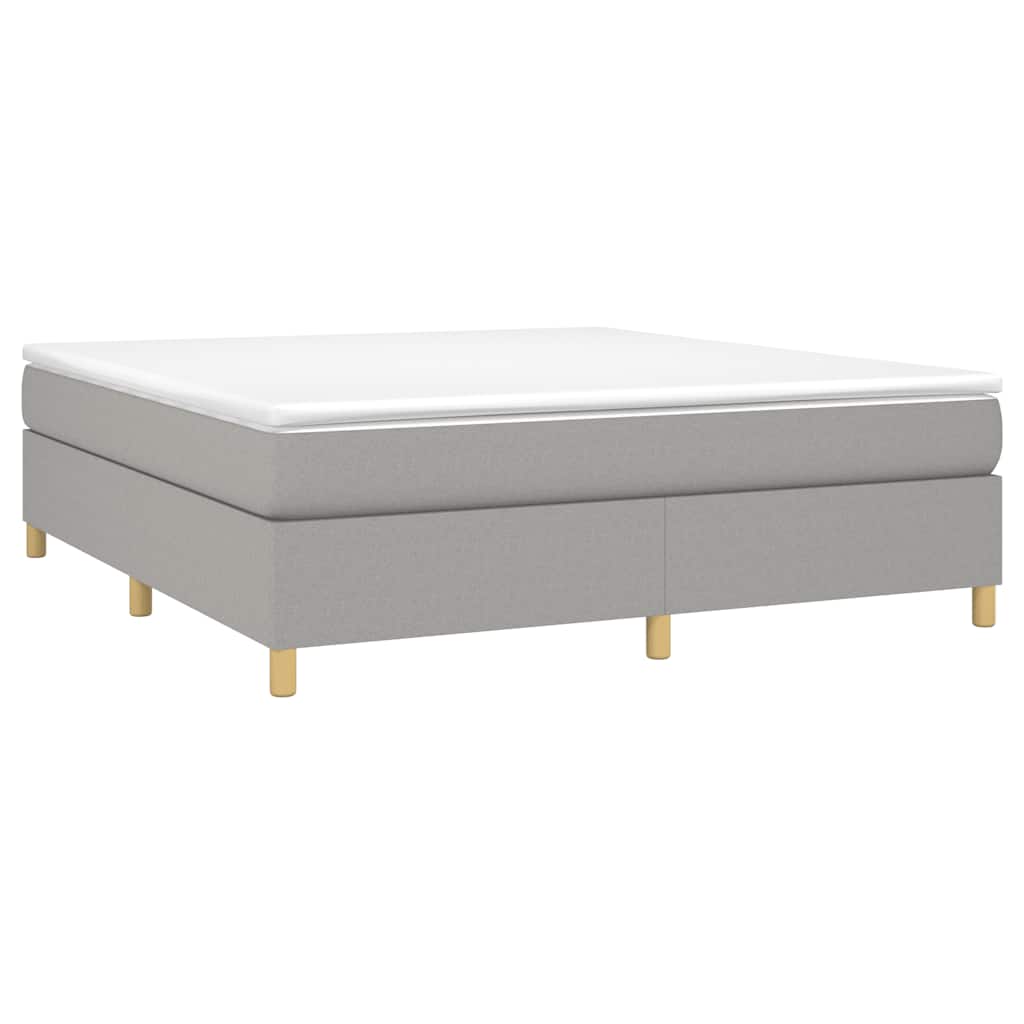 Box Spring Bed Frame Light Grey Super King Fabric (UK/IE/FI/NO only)