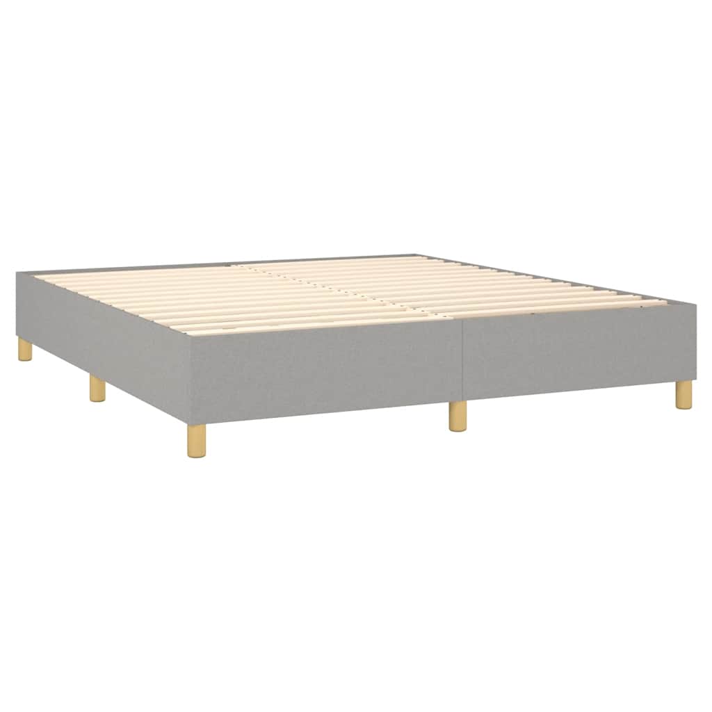 Box Spring Bed Frame Light Grey Super King Fabric (UK/IE/FI/NO only)