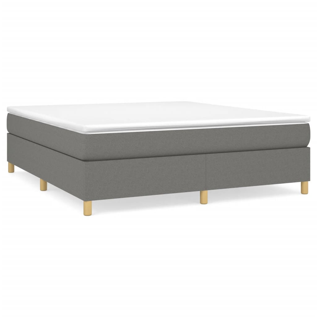 Box Spring Bed Frame Dark Grey Super King Fabric (UK/IE/FI/NO only)