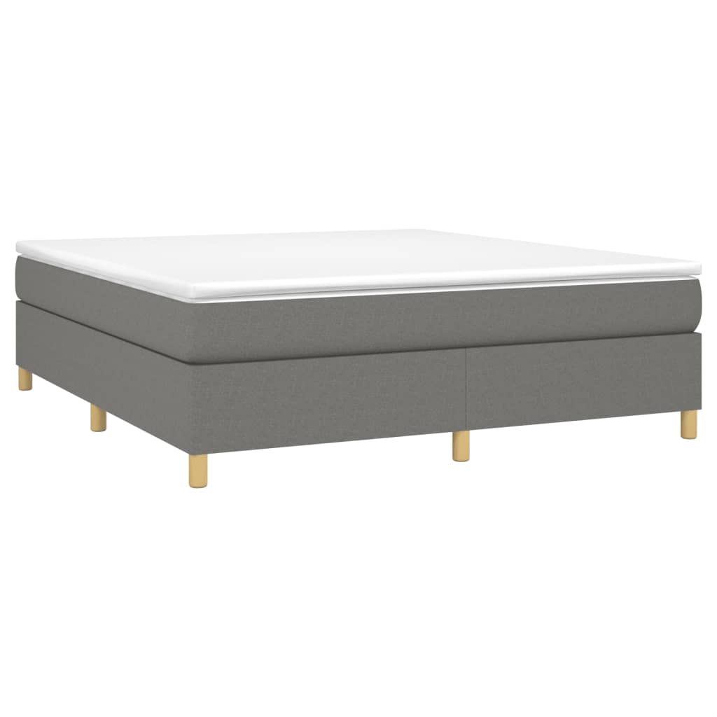Box Spring Bed Frame Dark Grey Super King Fabric (UK/IE/FI/NO only)