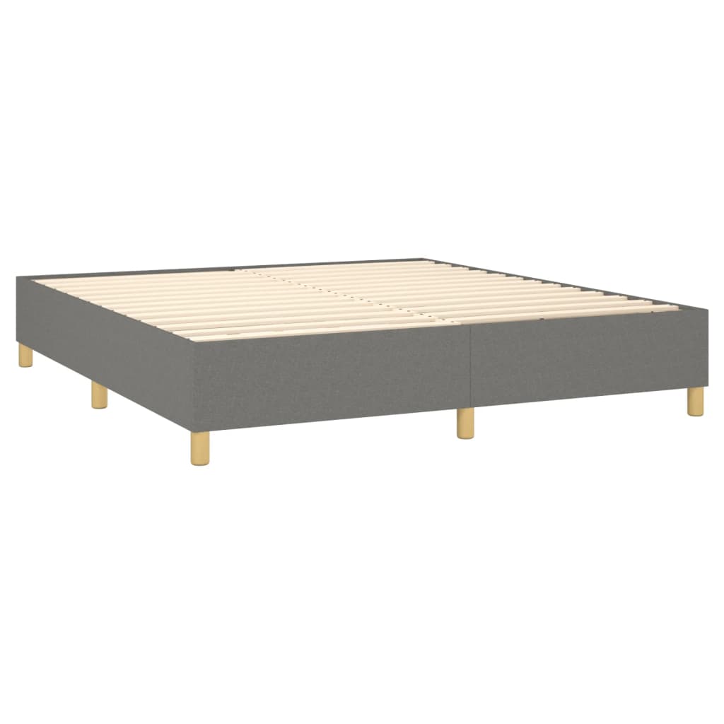 Box Spring Bed Frame Dark Grey Super King Fabric (UK/IE/FI/NO only)