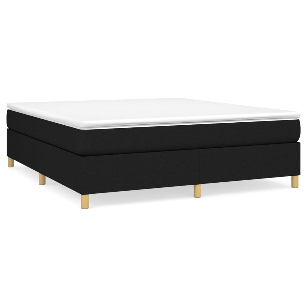Box Spring Bed Frame Black Super King Fabric (UK/IE/FI/NO only)