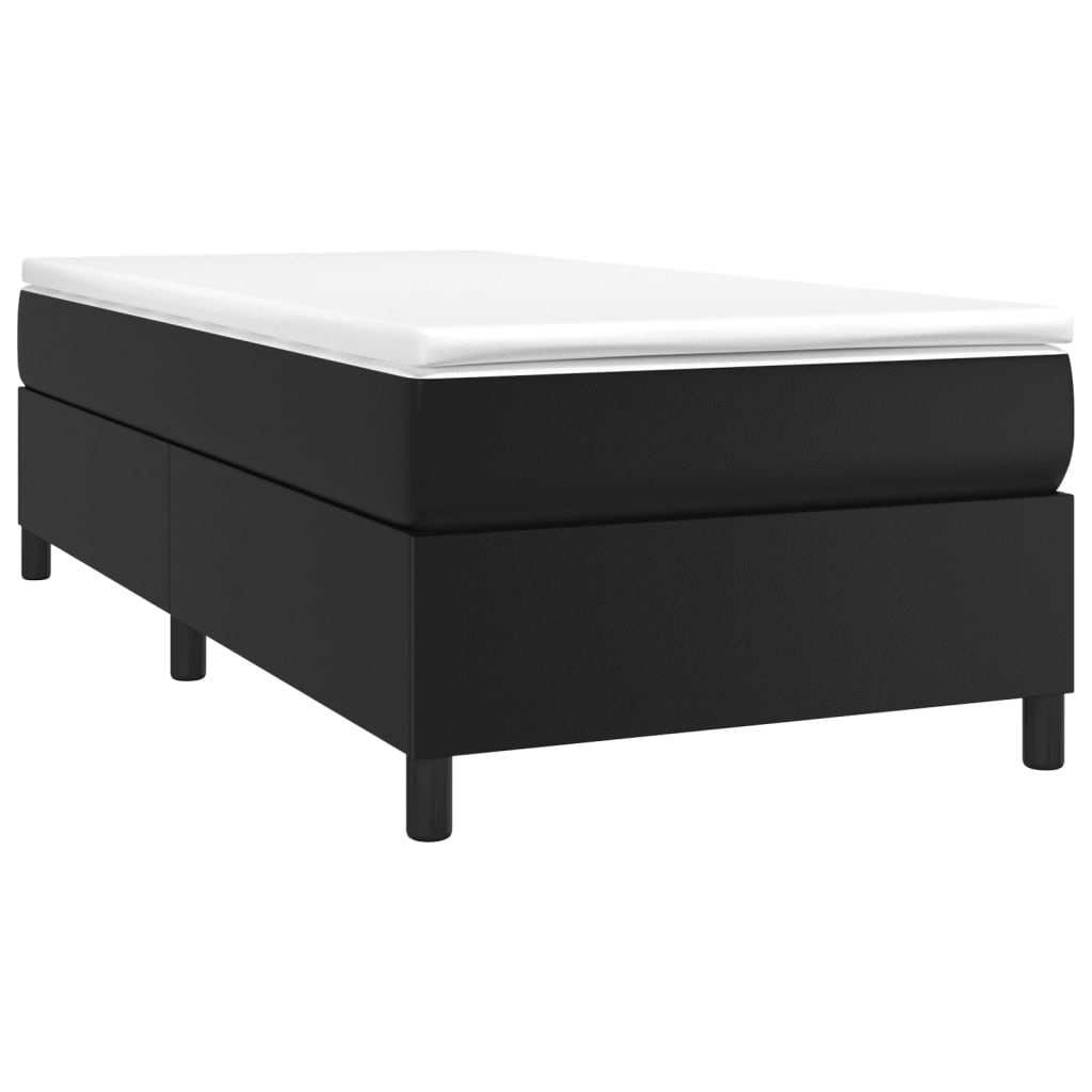 Box Spring Bed Frame Black Single Faux Leather (UK/IE/FI/NO only)