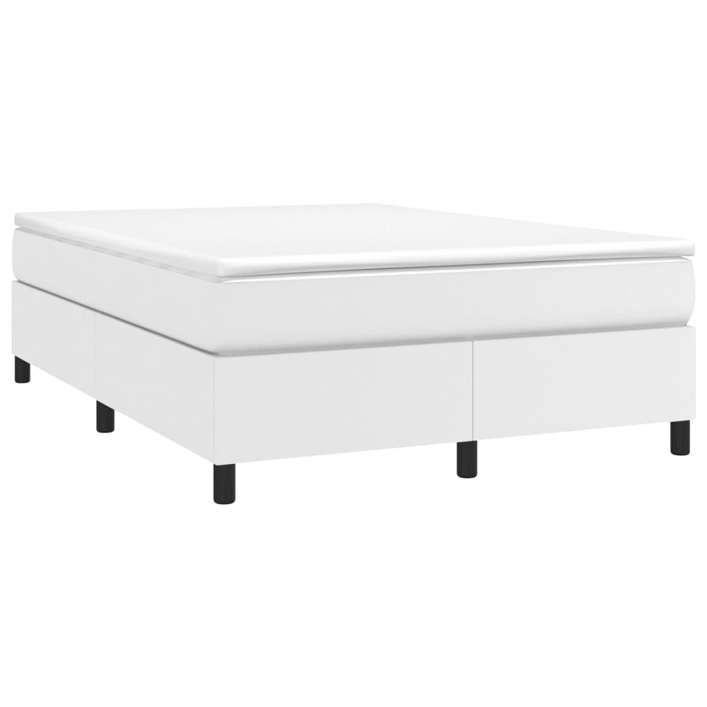 Box Spring Bed Frame White Double Faux Leather (UK/IE/FI/NO only)