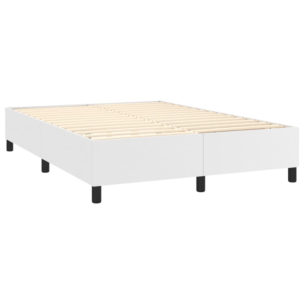 Box Spring Bed Frame White Double Faux Leather (UK/IE/FI/NO only)