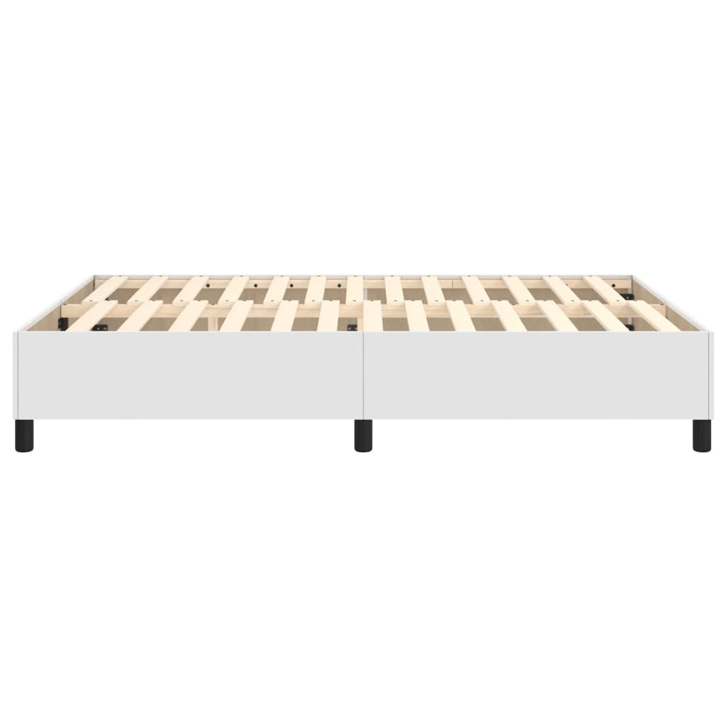 Box Spring Bed Frame White Double Faux Leather (UK/IE/FI/NO only)