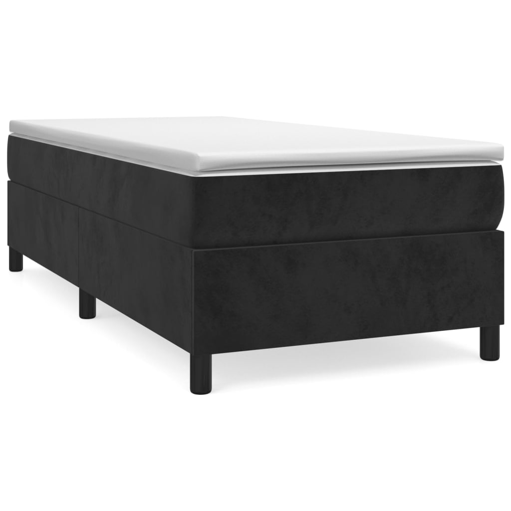 Box Spring Bed Frame Black Single Velvet (UK/IE/FI/NO only)