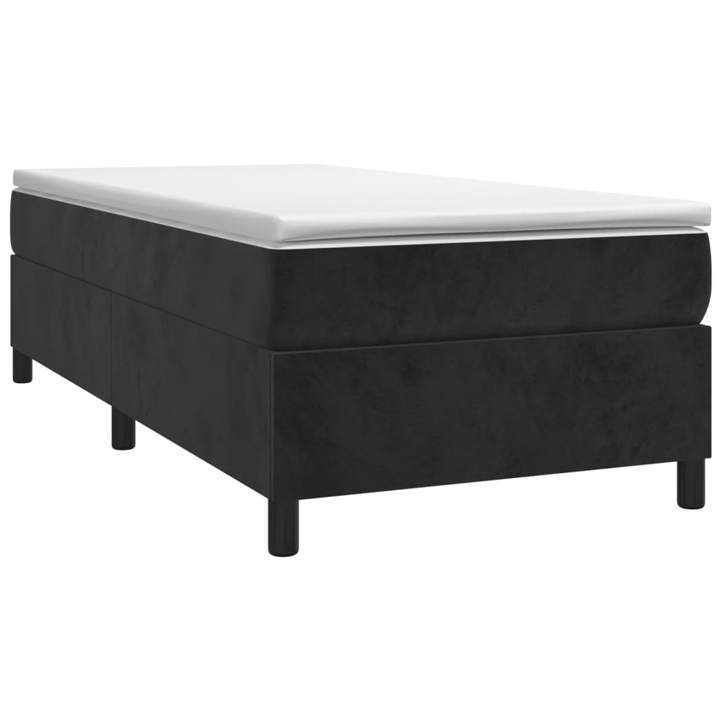 Box Spring Bed Frame Black Single Velvet (UK/IE/FI/NO only)