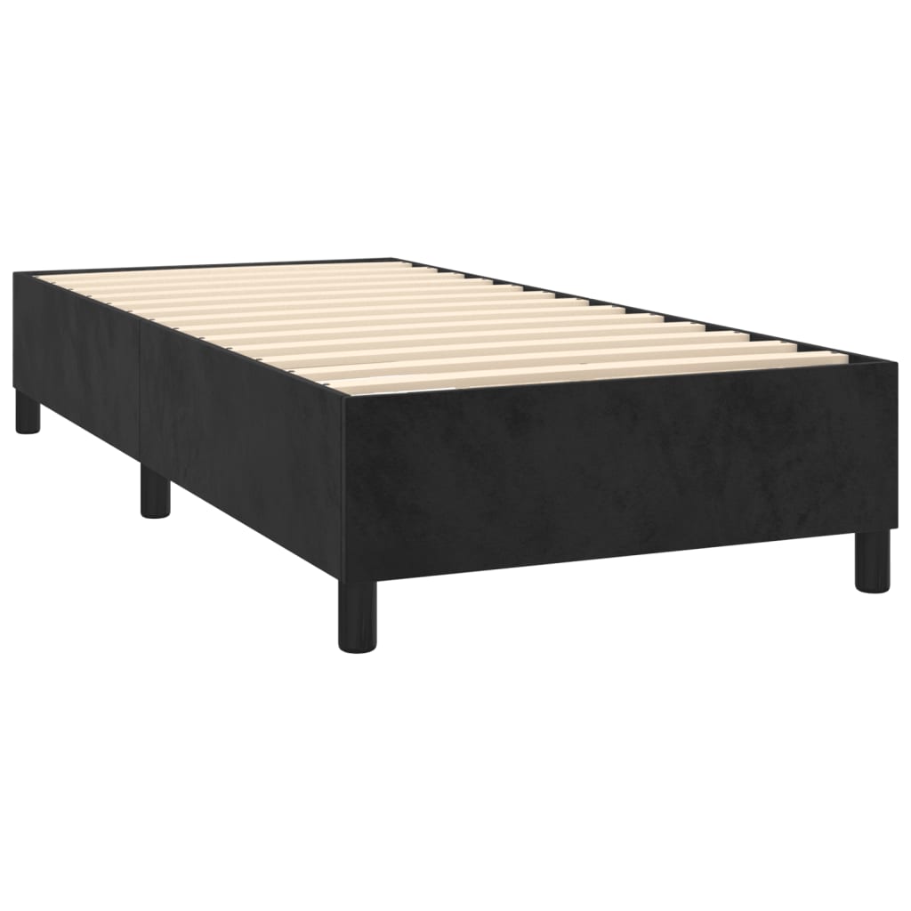 Box Spring Bed Frame Black Single Velvet (UK/IE/FI/NO only)