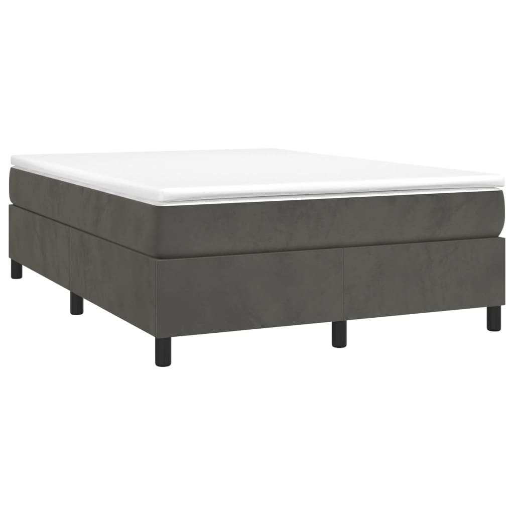 Box Spring Bed Frame Dark Grey Double Velvet (UK/IE/FI/NO only)