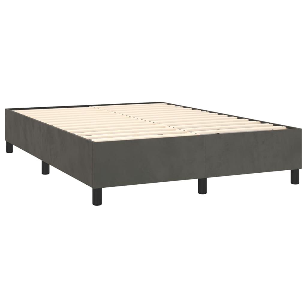 Box Spring Bed Frame Dark Grey Double Velvet (UK/IE/FI/NO only)