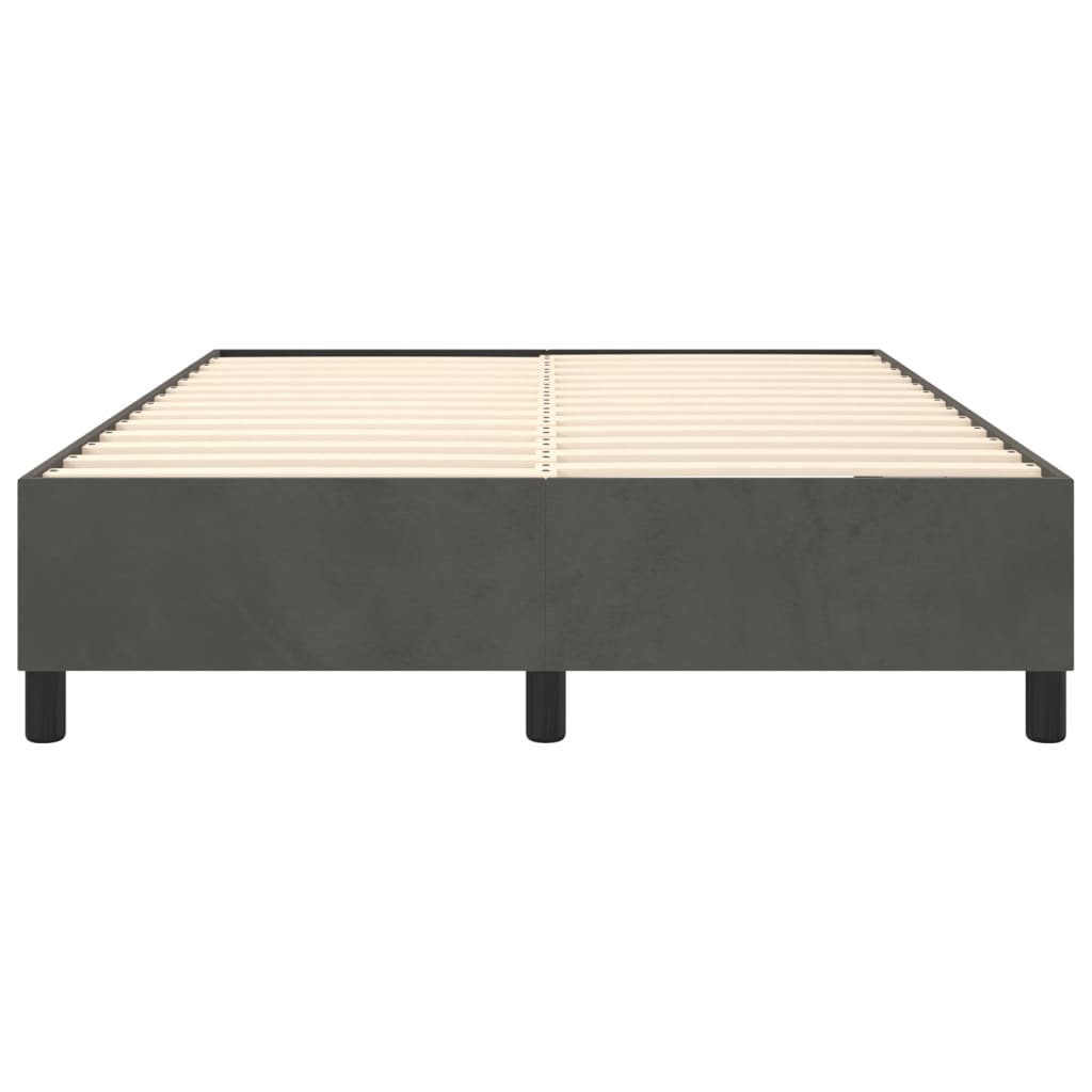 Box Spring Bed Frame Dark Grey Double Velvet (UK/IE/FI/NO only)