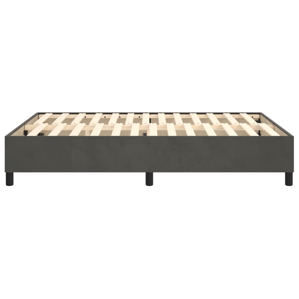 Box Spring Bed Frame Dark Grey Double Velvet (UK/IE/FI/NO only)