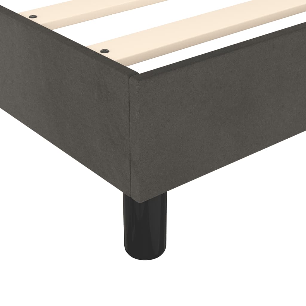 Box Spring Bed Frame Dark Grey Double Velvet (UK/IE/FI/NO only)