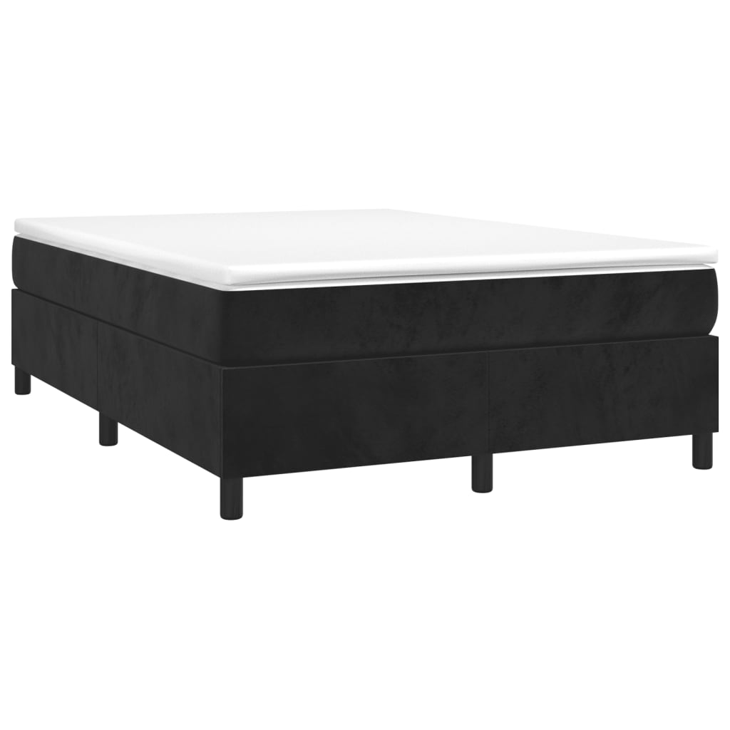 Box Spring Bed Frame Black Double Velvet (UK/IE/FI/NO only)