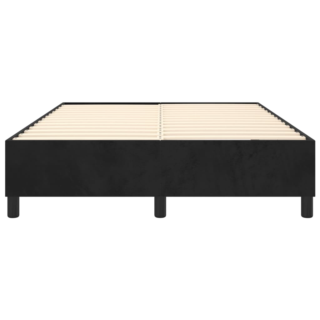 Box Spring Bed Frame Black Double Velvet (UK/IE/FI/NO only)