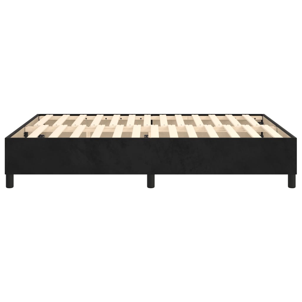 Box Spring Bed Frame Black Double Velvet (UK/IE/FI/NO only)