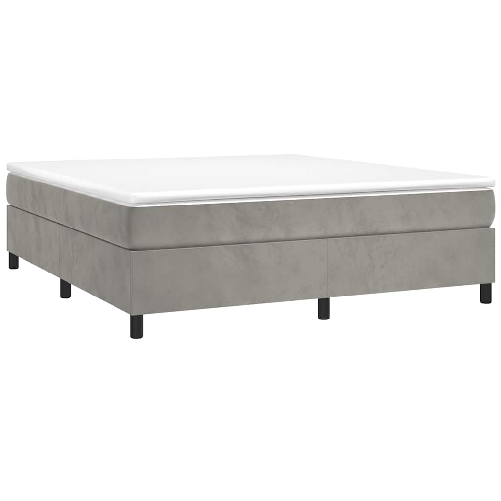 Box Spring Bed Frame Light Grey Super King Velvet (UK/IE/FI/NO only)
