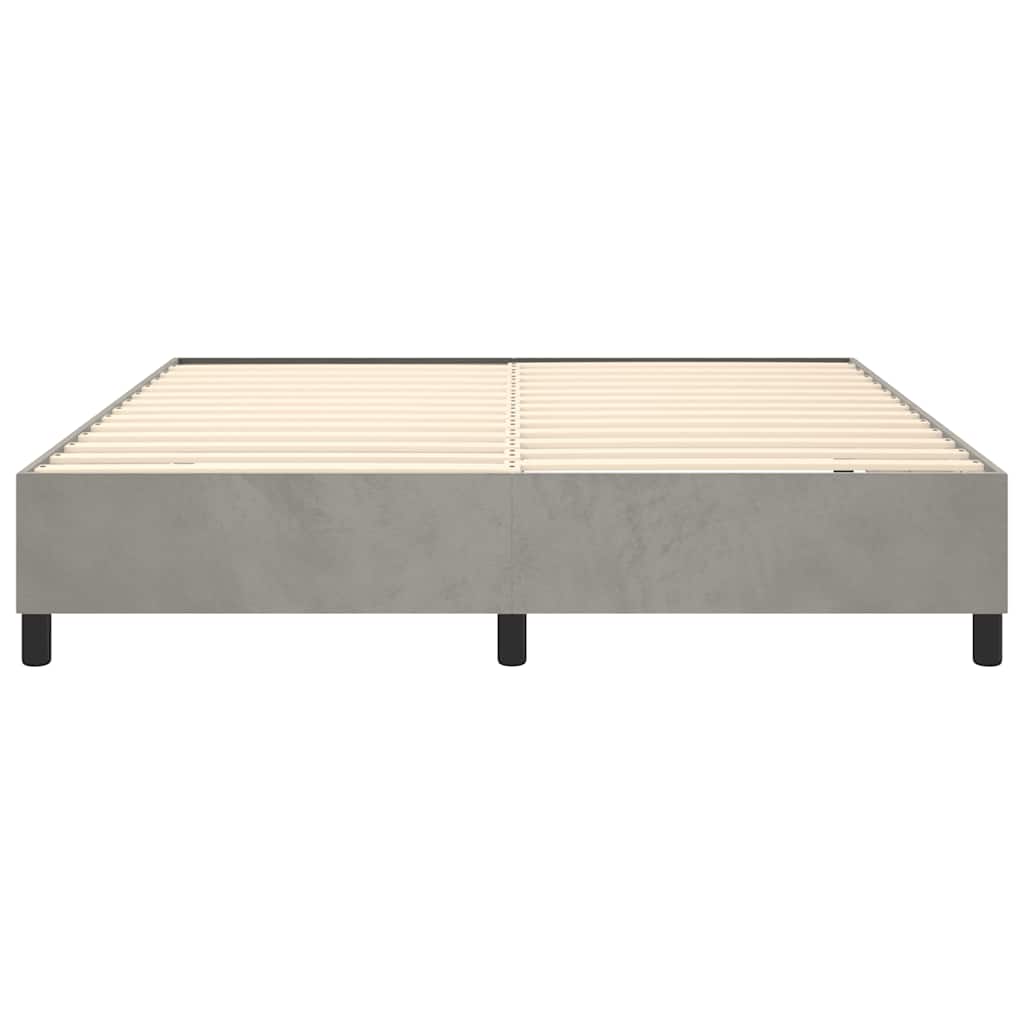 Box Spring Bed Frame Light Grey Super King Velvet (UK/IE/FI/NO only)