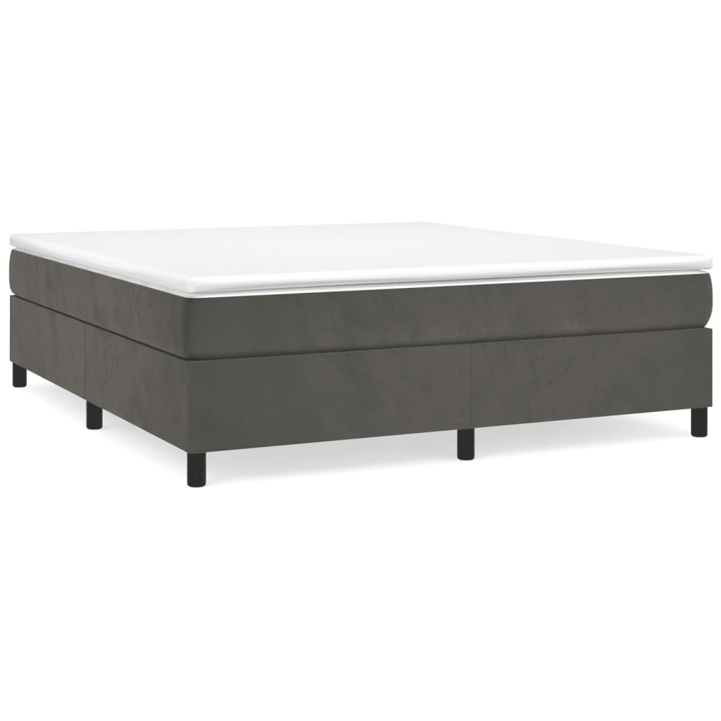 Box Spring Bed Frame Dark Grey Super King Velvet (UK/IE/FI/NO only)